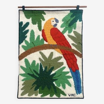 Parrot decor wall rug - Work of the Brazilian artist VAC - 1989