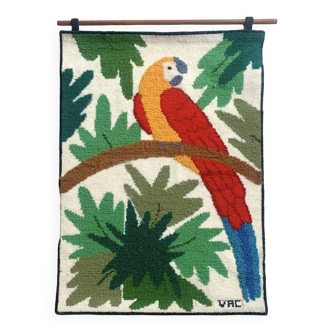 Parrot decor wall rug - Work of the Brazilian artist VAC - 1989