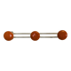 Vintage orange triple coat hook — metal and lacquered discs from the 60s/70s