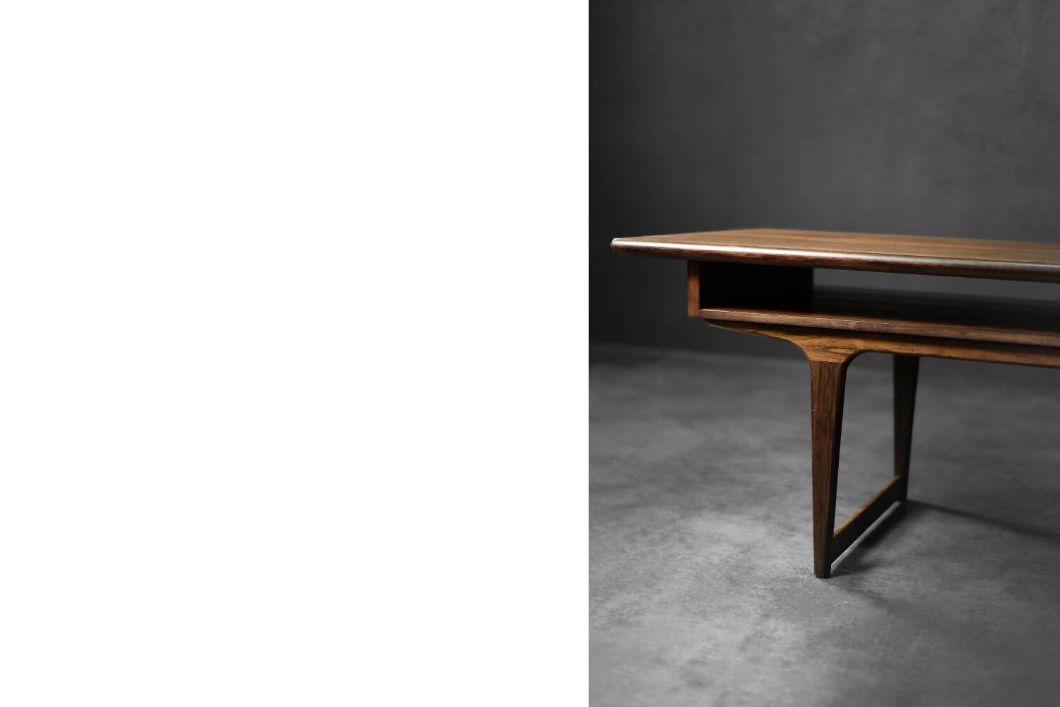 Vintage Mid-Century Modern Danish Rosewood Coffee Table with Shelf, 1960s