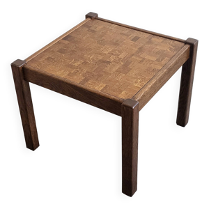 Table basse vintage en - marqueterie