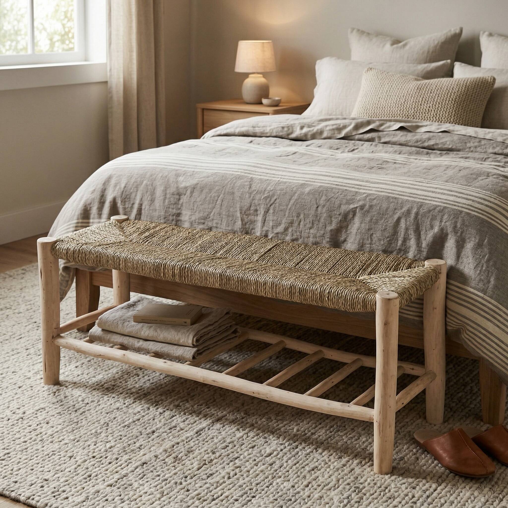 Storage bench, Bohemian bed bench