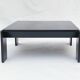 Table basse carrée bois laqué noir design 1980