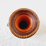 Inca craft vessel from Peru by Antonio Olave (1928-2016) hand painted