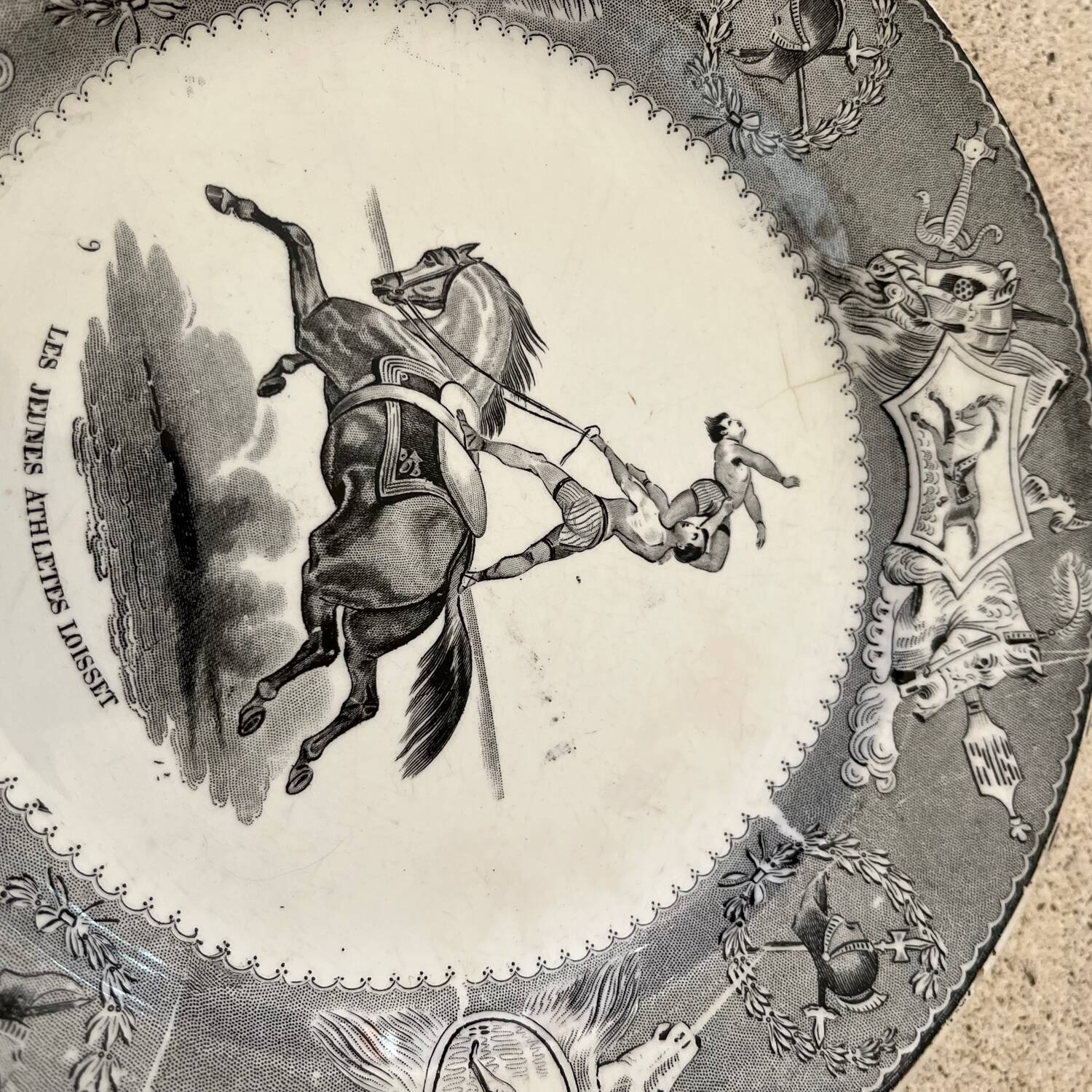 Duo of Creil & Montereau plates, 19th century.