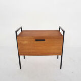 Teak and minimalistic metal sewing box, The Netherlands 1960's