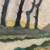 Pine painting and vintage river