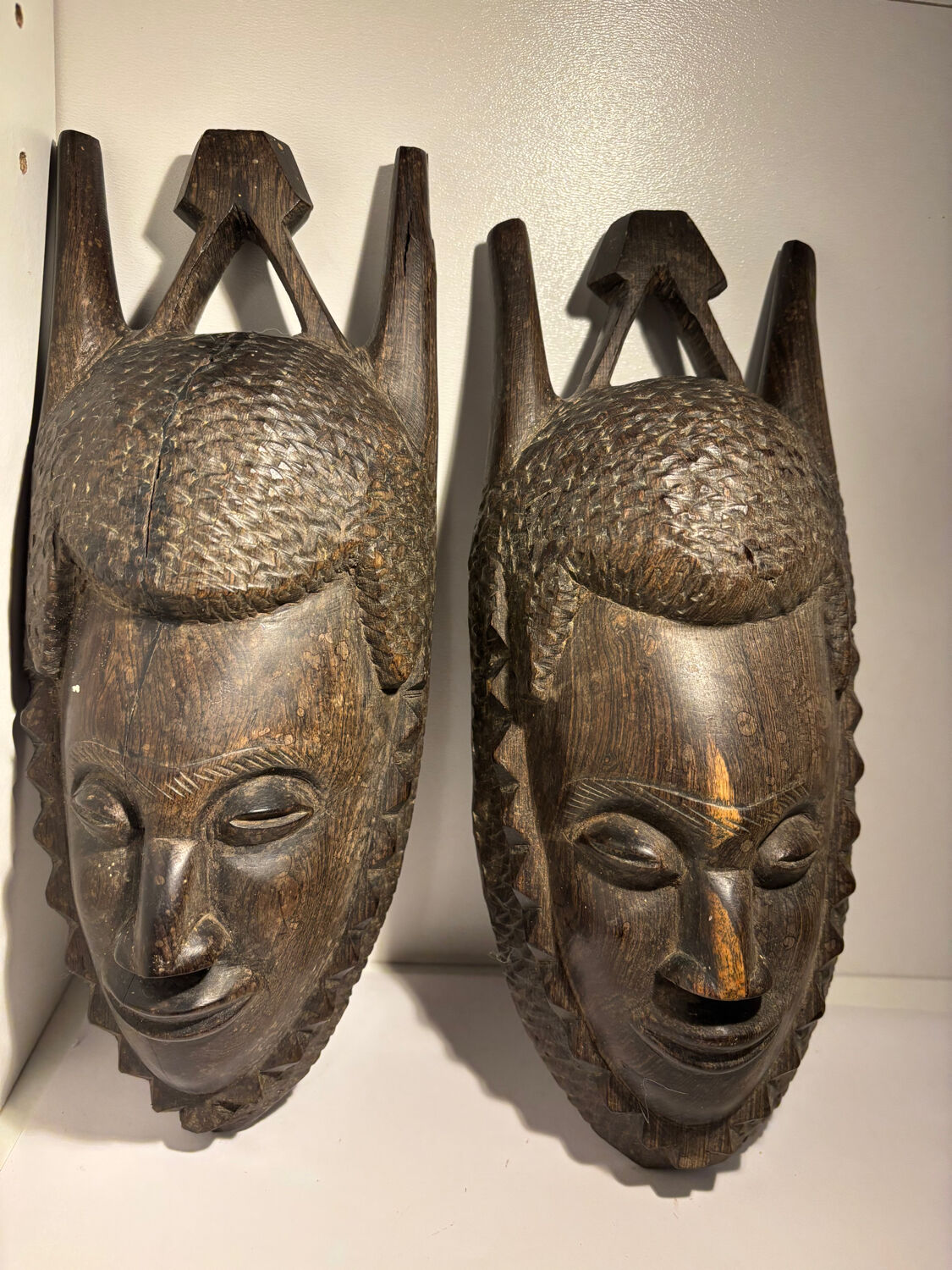 Paire de masques ancien collection art africain
