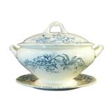 Soupiere in faience salins-les-bains floral decoration around 1900