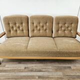 70s three seater sofa in beech