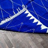 Blue Moroccan rug, handmade rug 150/250cm.
