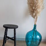 Antique solid wood stool with turned legs – rustic country style