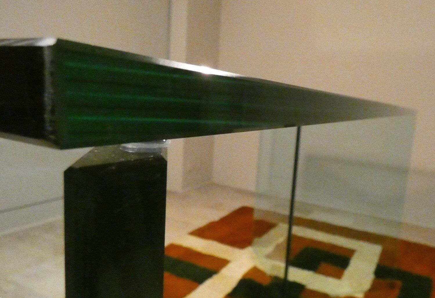 Bacco desk in transparent glass attributed to Tonelli, Italy, 1980s.
