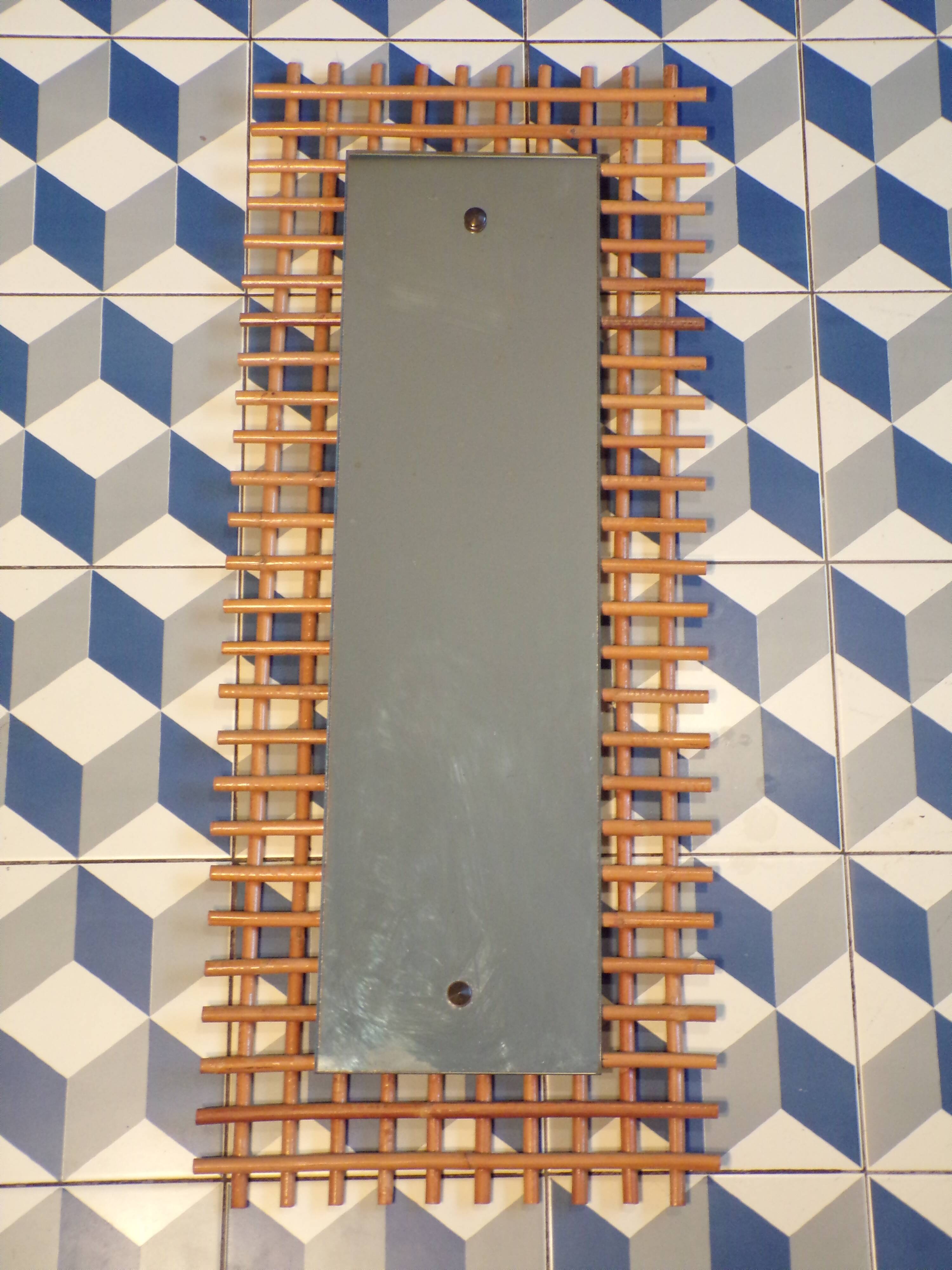 Vintage rattan mirror