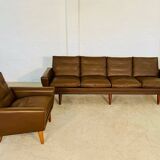 Vintage retro Danish mid-century G. Thams club chair in brown leather 60s