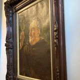 Aldo Giordani - Monk by the glass - Oil on framed canvas