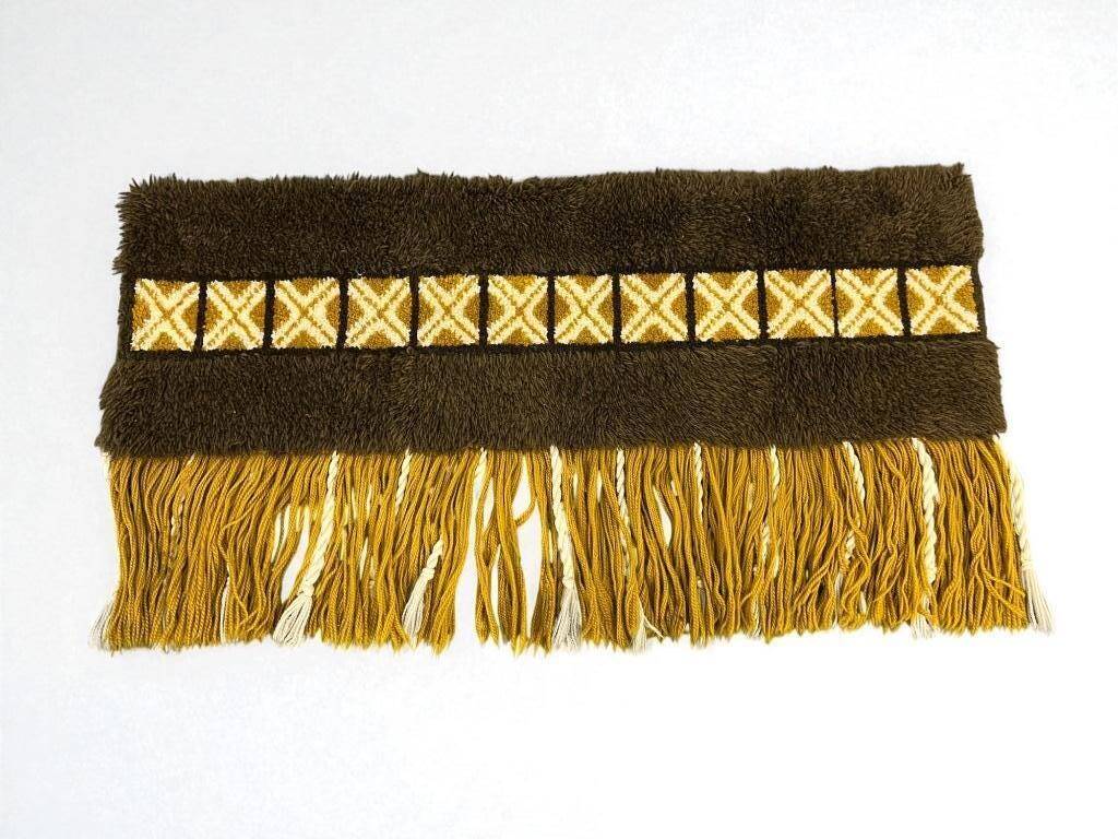 Vintage rug ochre yellow - brown / floor rug / wall tapestry