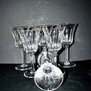 Set of 6 flared crystal wine glasses in Concorde Cerdagne style H15.2.