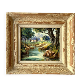 Huile sur panneau signée Edmond Flégier – paysage provençal vers 1950