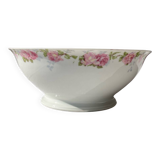 Saladier en porcelaine de Limoge, motif fleuris.