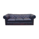 Chesterfield 3-seater sofa in red leather from the 70s