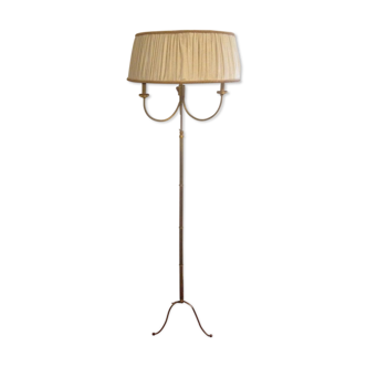 Lampadaire antique en laiton des années 40 50