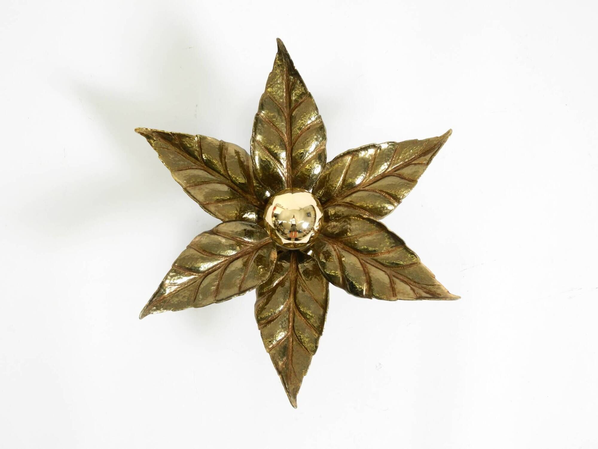 Beautiful brass ceiling or wall lamp from the 1970s by Willy Daro