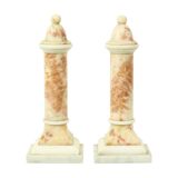 Set of 2 Decorative Marble Pillars Columns Classic 35cm