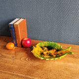 Vintage Fish Plate in Barbotine – Yellow Fish Serving Dish