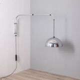 Adjustable wall lamp vintage 70s chromed metal italian design