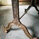 Old bistro table – cast iron legs and natural slate top