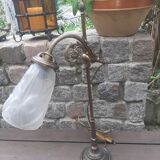 tulip lamp, articulated, art deco, bronze feet