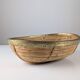 Italian oval rattan and brass centerpiece, mid-century style, 1970s