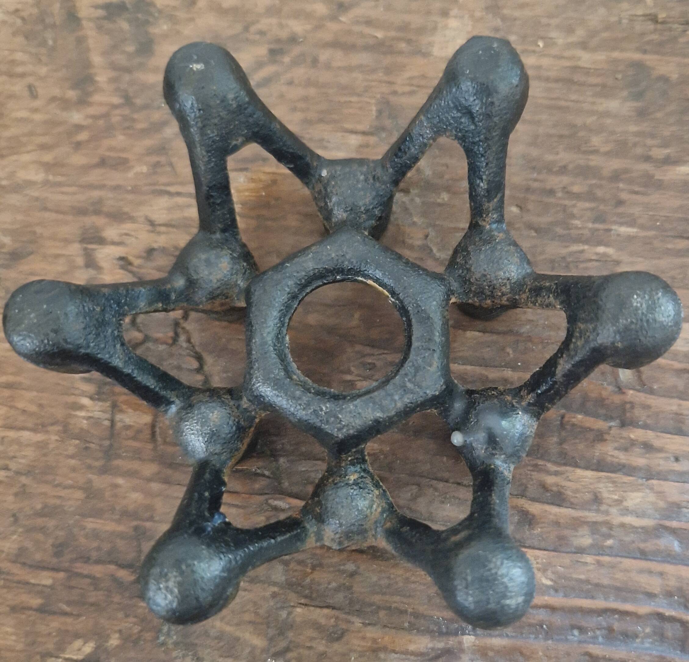 Modernist Japanese cast iron candlestick
