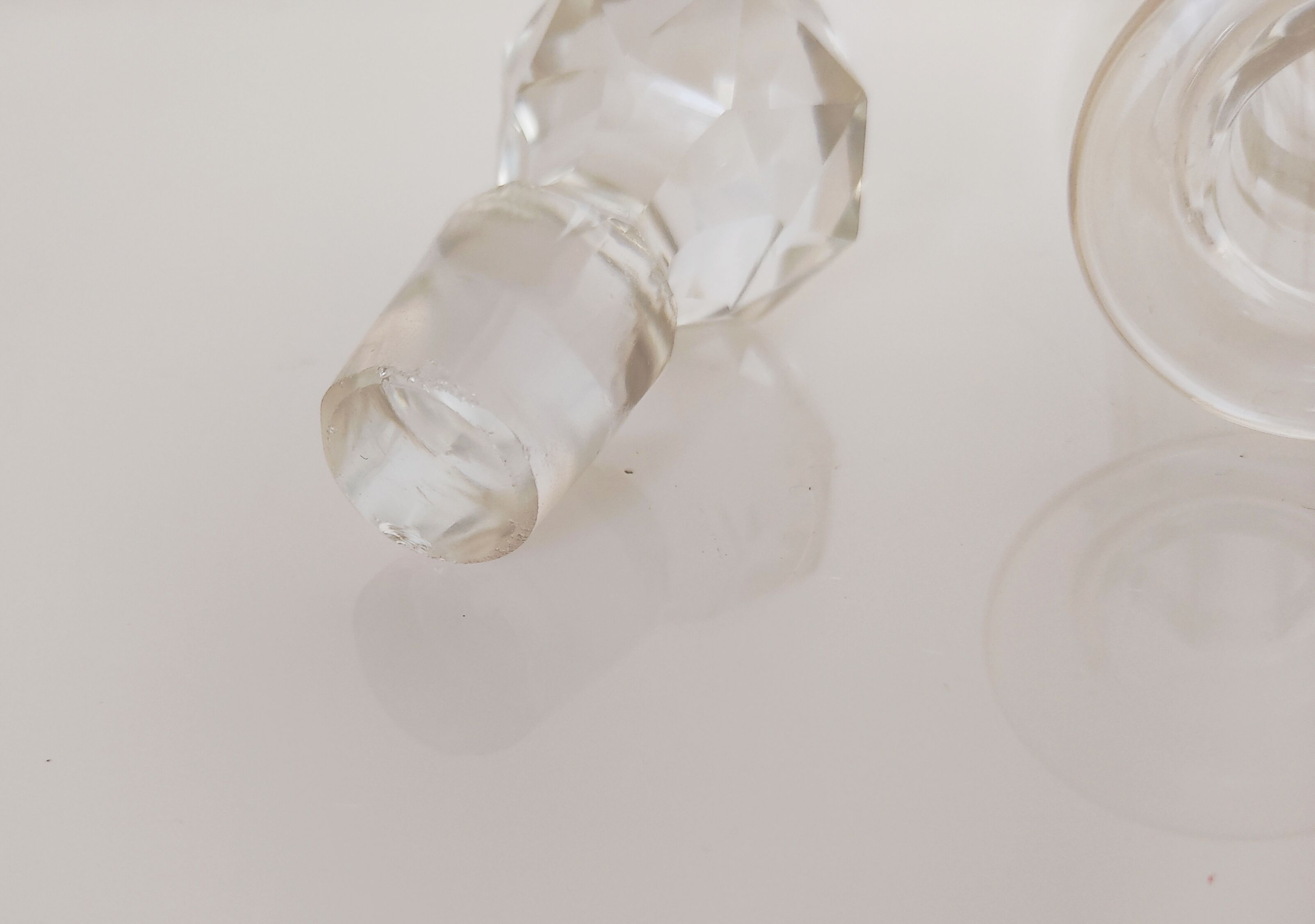 Carved glass decanter
