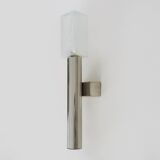 Large wall light in brushed metal. 70s