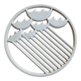 White glazed cast iron trifle