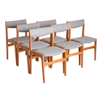 Set of six chairs by E Buch, Denmark, 60s