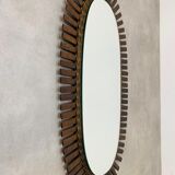 Miroir soleil rotin ovale 102 x 51 cm style jungle chic