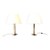 Pair of vintage large lucite table lamps, 1970s