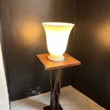 White opaline art deco lamp