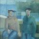 Deux pêcheurs - huile d'influence cubiste - josé ramon arostegui
