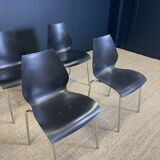 Set of 4 black dining room chairs from the 2000s