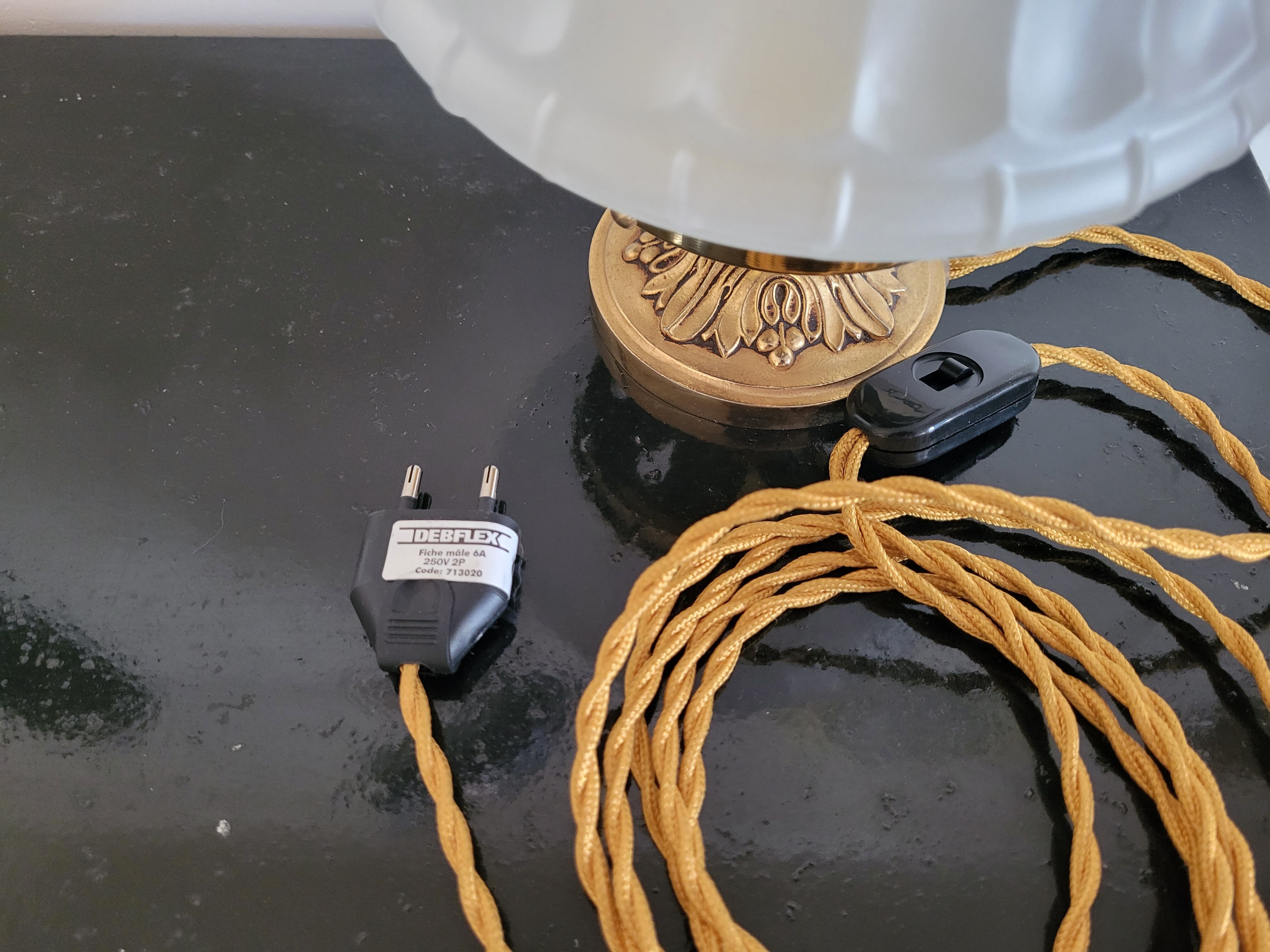 Art Deco lamp with glass globe