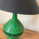 Handcrafted green ceramic lamp