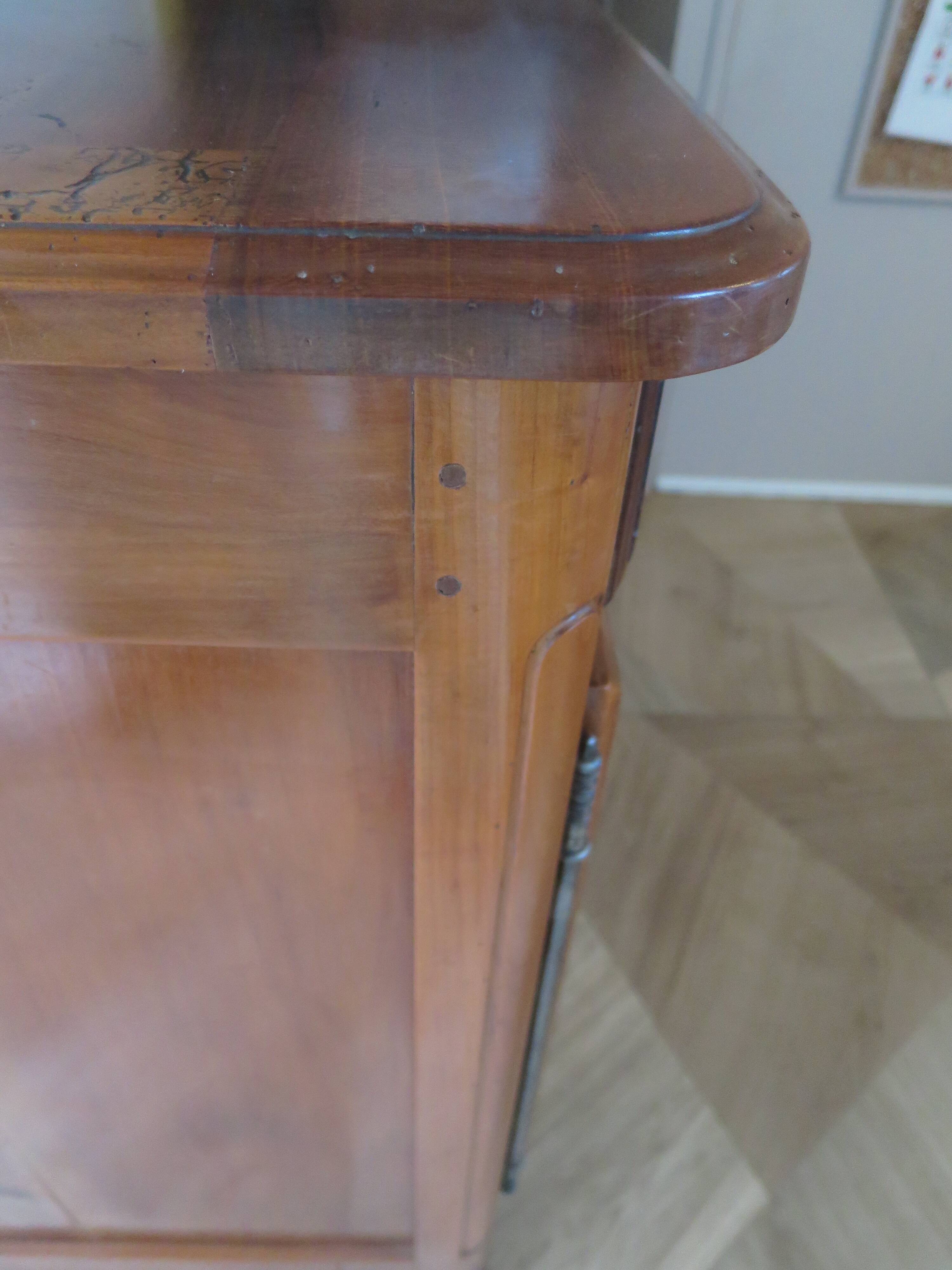 Rustic buffet Louis XV-Regency-jointed-massive wood-snail feet