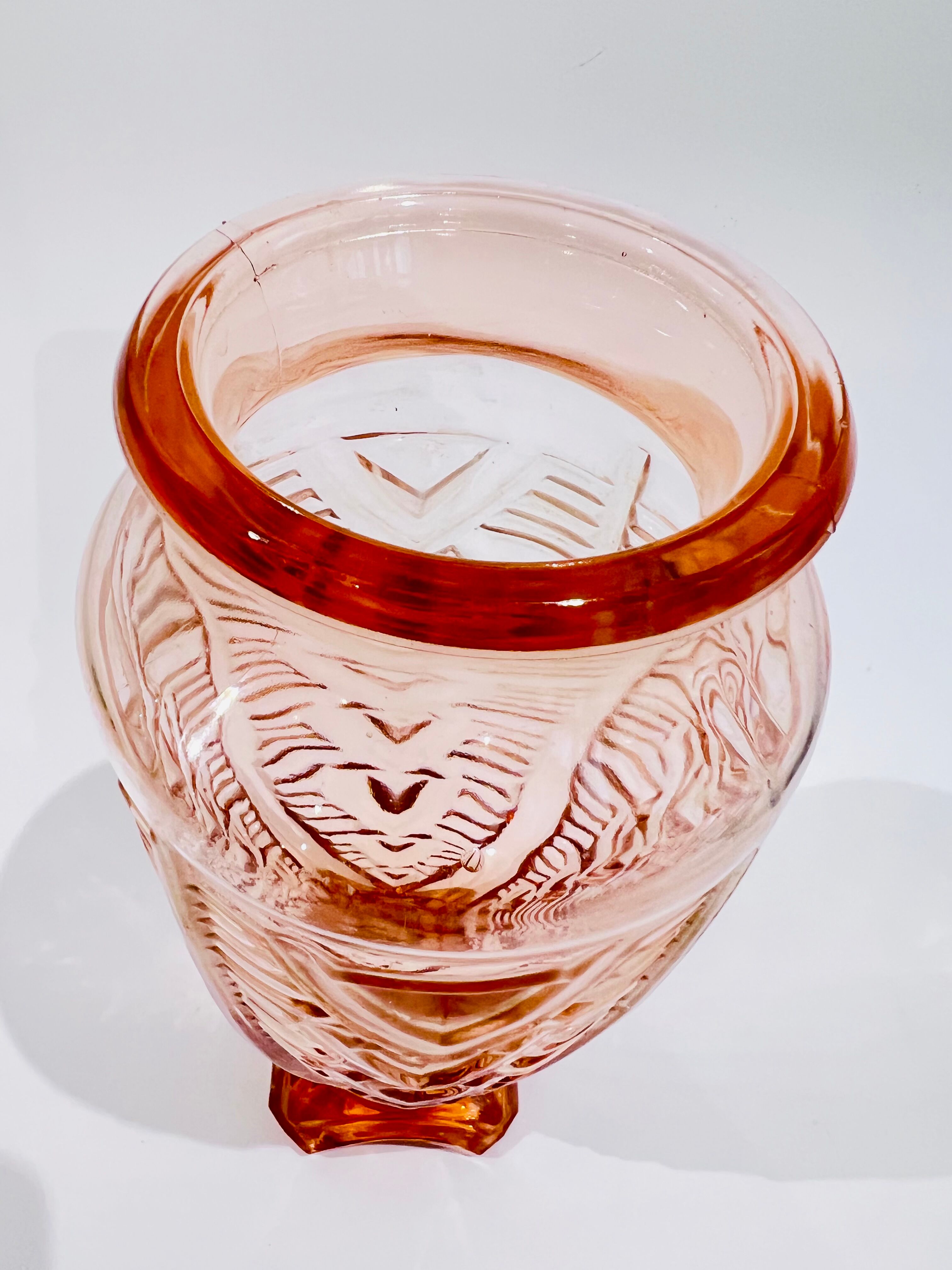Pink glass vase