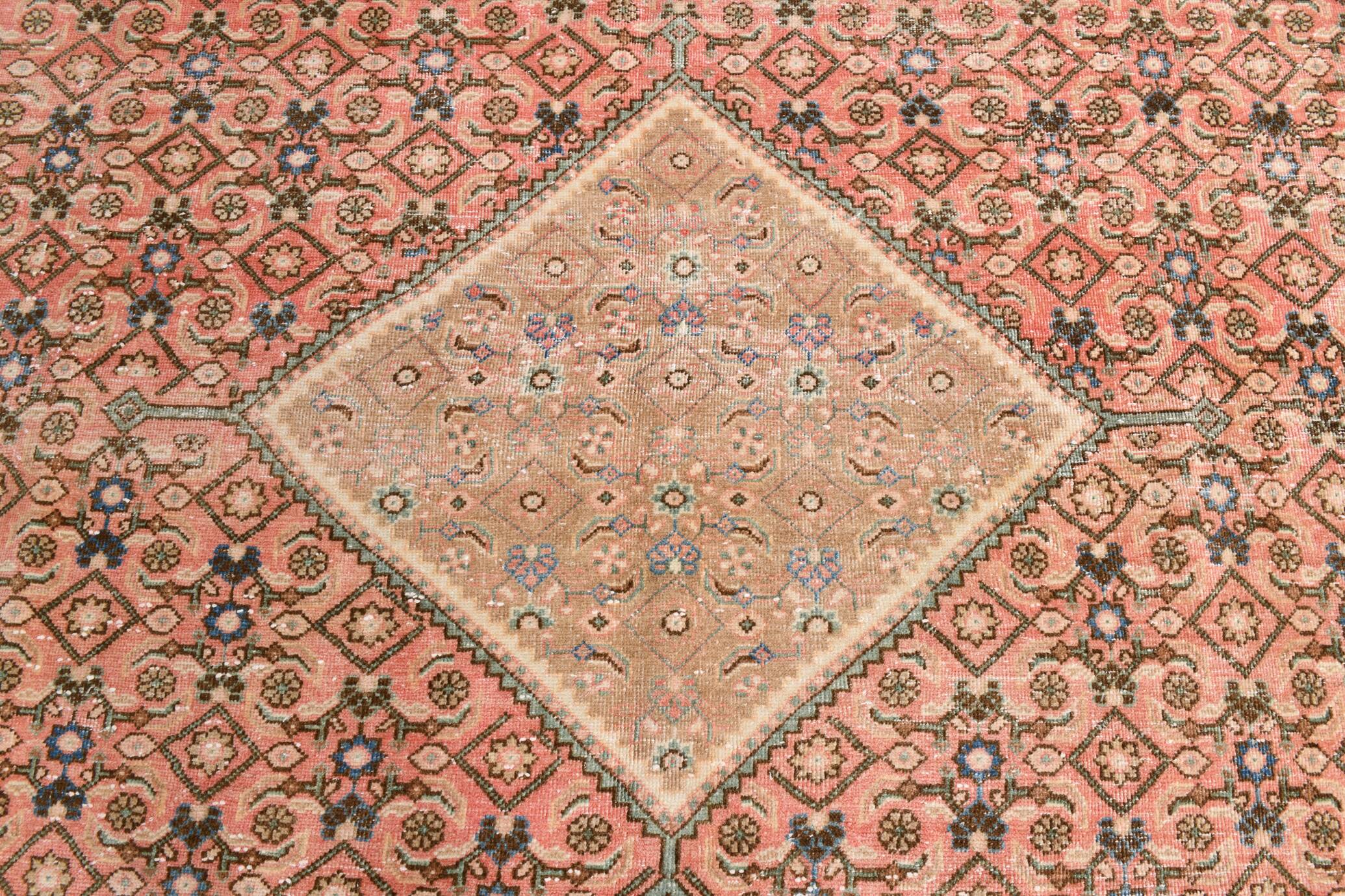 10x13 Salmon Pink Oriental Antique Persian Rug, 296x387Cm