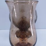 two bubble glass candle holders