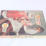 Vintage Jigsaw puzzle Poor Teddy by Arrow games, 1960s